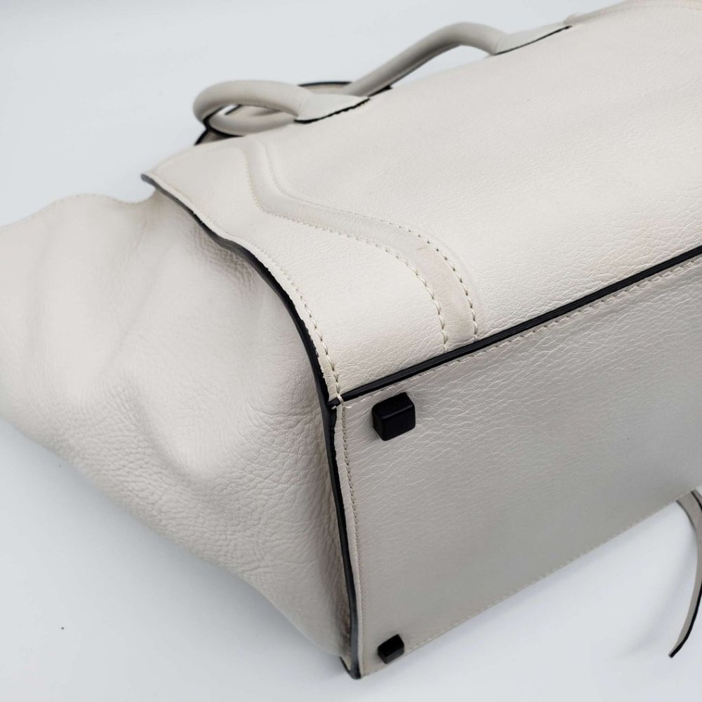 100% Authentic CELINE  White Leather Hand Bag - Picture 11 of 16